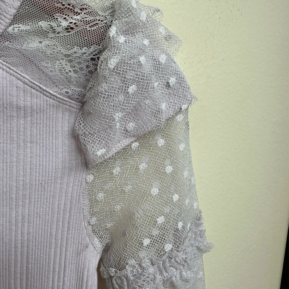 NWT Free People Lace Sleeve Women's Top